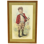Undated & Unmarked Golf Boy Print - Framed