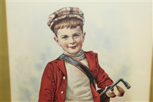 Undated & Unmarked 'Golf Boy' Print - Framed