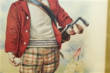 Undated & Unmarked 'Golf Boy' Print - Framed