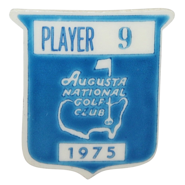 Bob Goalbys 1975 Masters Tournament Contestant Badge #9 - Jack Nicklaus Winner