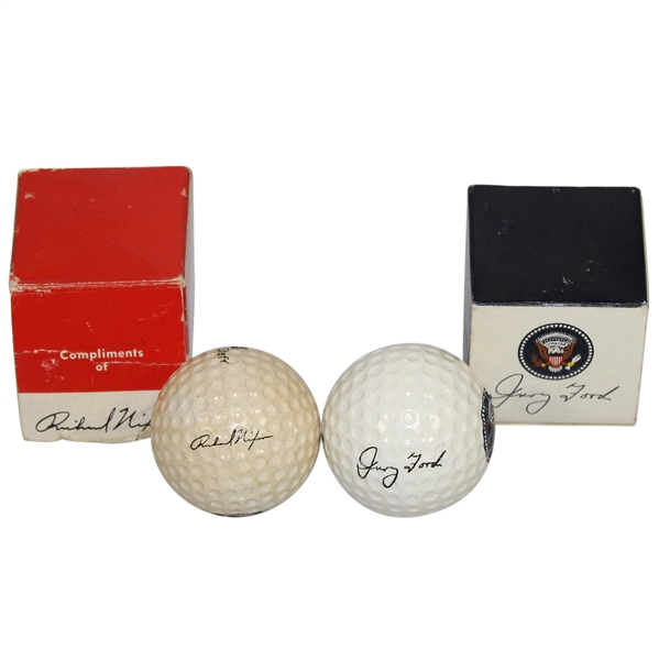Bob Goalbys Personal Presidential Logo Golf Balls - Richard Nixon & Gerald Ford