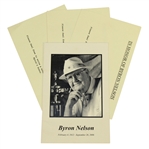 Byron Nelson Funeral Program with Three Memory Notecards for Family