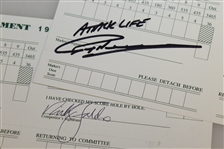 Nick Faldo & Greg Norman Signed Official 1996 Masters Scorecards JSA ALOA