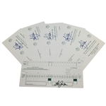 Six Lee Janzen Signed 1998 US Open at The Olympic Club (Lake Course) Scorecards JSA ALOA