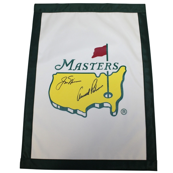 Arnold Palmer & Jack Nicklaus Signed Masters Undated Garden Flag JSA ALOA