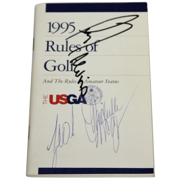 Tiger Woods & Lee Trevino Signed 1995 USGA Rule of Golf Booklet JSA ALOA