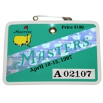 1997 Masters Tournament Series Badge #A02107 - Tiger Woods First Masters Win