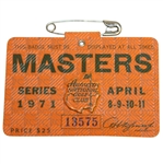 1971 Masters Tournament Series Badge #13575 - Charles Coody Winner