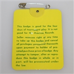 1980 Masters Tournament Series Badge #6011 - Seve Ballesteros Winner