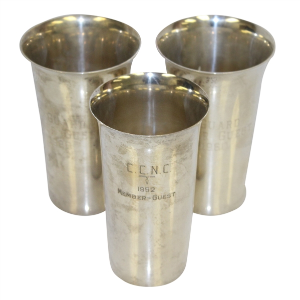 Three Sterling Silver Member Guest Cups - 1952 & 1960(x2) - C.C.N.C. & Old Guard