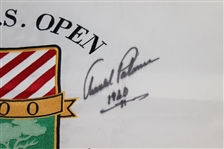 Arnold Palmer Signed 2000 US Open at Pebble Beach Embroidered Flag with '1960' JSA ALOA