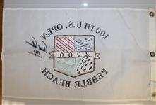 Arnold Palmer Signed 2000 US Open at Pebble Beach Embroidered Flag with '1960' JSA ALOA