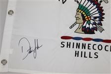 Dustin Johnson Signed 2018 US Open at Shinnecock Hills Embroidered Flag JSA ALOA