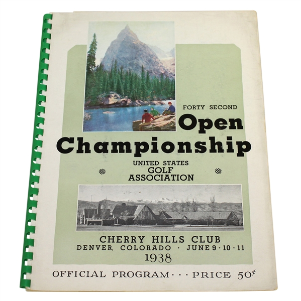 1938 US Open Championship at Cherry Hills CC Program - Ralph Guldahl Winner