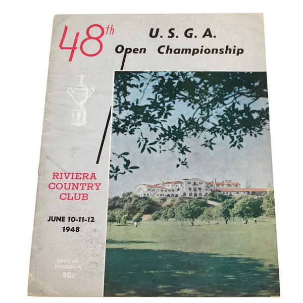 1948 US Open Championship at Riviera CC Program - Ben Hogan Winner