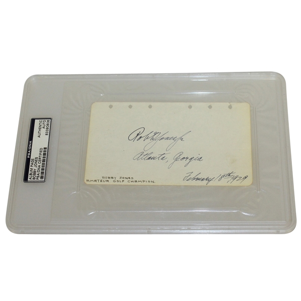Bobby Robert T Jones, Jr. Jones Signed & Dated Album Page with Atlanta, Ga. Notation PSA/DNA #83390808