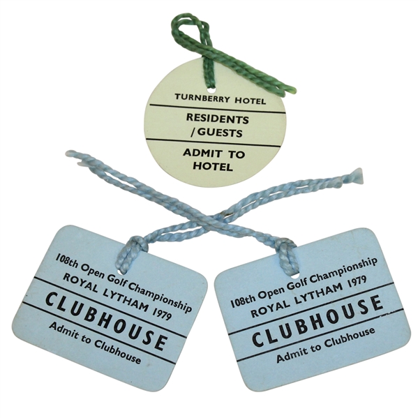 Deane Bemans 1979 Open Championship Clubhouse Tickets and Turnberry Hotel Ticket