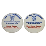 Deane and Judy Bemans 1976 PGA Championship at Congressional Badges - Commissioner and Official Guest
