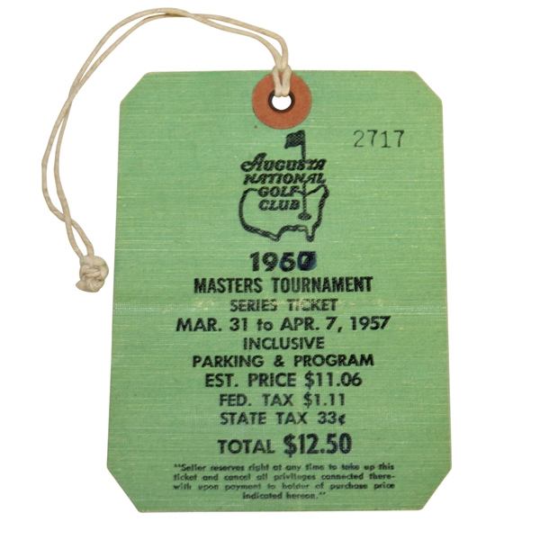 1957 Masters Tournament SERIES Badge #2717 - Doug Ford Winner