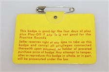 Jack Nicklaus Signed 1975 Masters SERIES Badge #2389 JSA ALOA