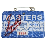 Fuzzy Zoeller Signed 1979 Masters SERIES Badge #7996 JSA ALOA