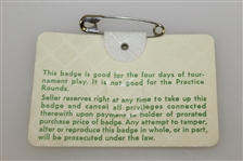 Gary Player Signed 1978 Masters SERIES Badge #8376 JSA ALOA