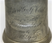 1899 Allston GC Best Gross Score Reed & Barton Pewter Golf Trophy Won by George A. Sprag