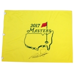 Bernhard Langer Signed 2017 Masters Embroidered Flag JSA ALOA