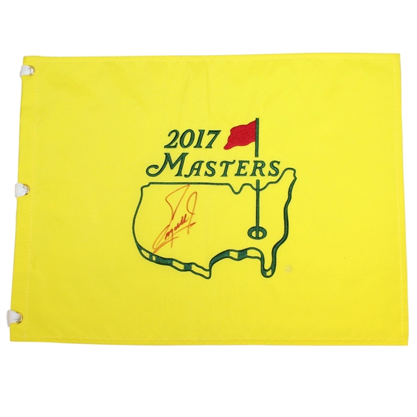 Fuzzy Zoeller Signed 2017 Masters Embroidered Flag JSA ALOA