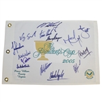 2005 Presidents Cup Embroidered White Flag Signed by International Team JSA ALOA