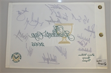 2005 Presidents Cup Embroidered White Flag Signed by International Team JSA ALOA