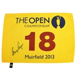Gary Player Signed 2013 Open Championship at Muirfield Flag JSA ALOA