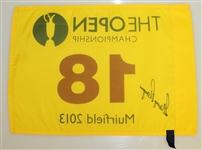 Gary Player Signed 2013 Open Championship at Muirfield Flag JSA ALOA