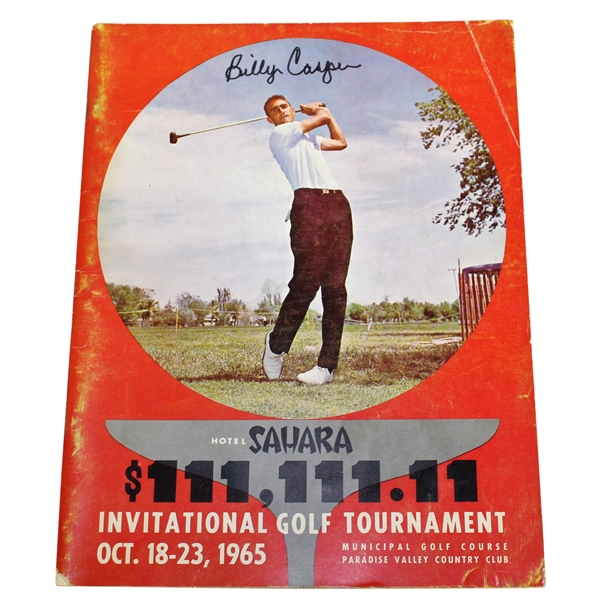 Billy Casper Signed 1965 Sahara Invitational Tournament Program JSA ALOA