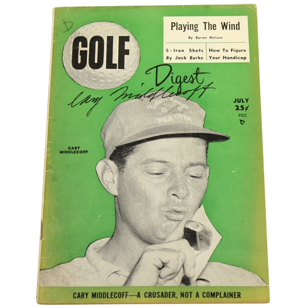 Cary Middlecoff Signed 1955 July Golf Digest Booklet - Signed on Cover JSA ALOA