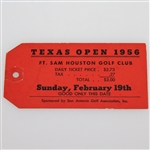 Gene Littler Signed 1956 Texas Open at Ft. Sam Houston Golf Club Ticket #177 JSA ALOA
