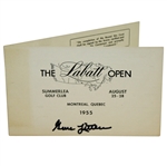 Gene Littler Signed 1955 The Labatt Open at Summerlea Golf Club Scorecard JSA ALOA