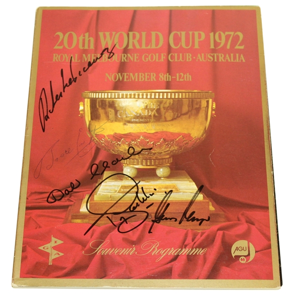 Multi-Signed 1972 World Cup at Royal Melbourne Golf Club Program JSA ALOA