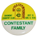 1978 PGA Championship at Oakmont Country Club Contestant Family Badge