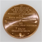 Arnold Palmer Commemorative Coin as Gift from North Oaks to David Graham with Note
