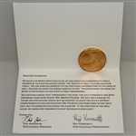 Arnold Palmer Commemorative Coin as Gift from North Oaks to David Graham with Note