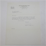 Bobby Jones 1956 Letter to Lincoln Werden on Letterhead - Signed 'Bob' JSA ALOA