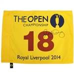 Rory McIlroy Signed 2014 The Open Championship at Royal Liverpool Flag JSA ALOA