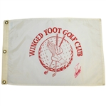 Fuzzy Zoeller Signed Winged Foot Golf Club White/Red Flag JSA ALOA