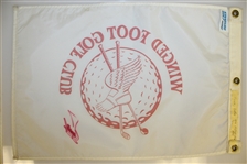 Fuzzy Zoeller Signed Winged Foot Golf Club White/Red Flag JSA ALOA