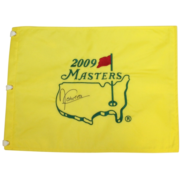 Angel Cabrera Signed 2009 Masters Embroidered Flag JSA ALOA