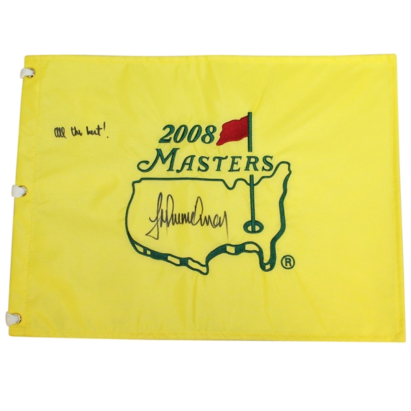 Trevor Immelman Signed 2008 Masters Embroidered Flag with All the Best Notation JSA ALOA