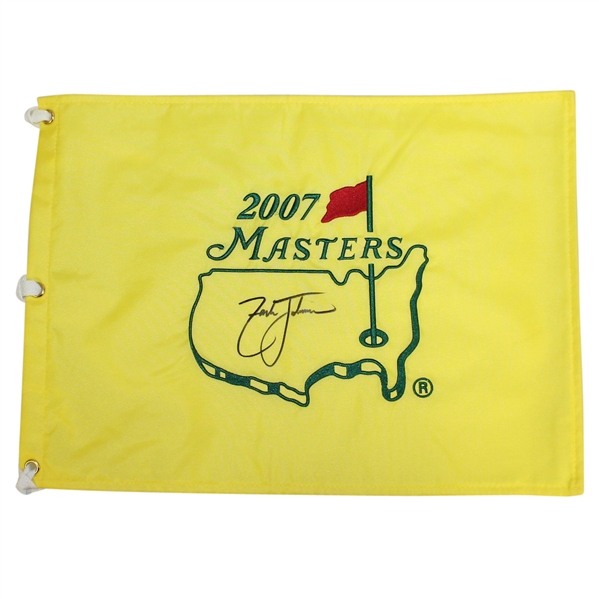 Zach Johnson Signed 2007 Masters Embroidered Flag JSA ALOA