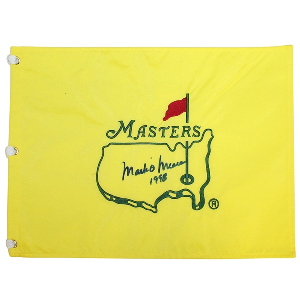 Mark OMeara Signed Undated Masters Embroidered Flag with 1998 JSA ALOA
