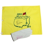 Charl Schwartzel Signed 2011 Masters Embroidered Flag & Signed Golf Glove JSA ALOA